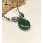 Rustic Horse Green Jade Glass Necklace on itshemp.in