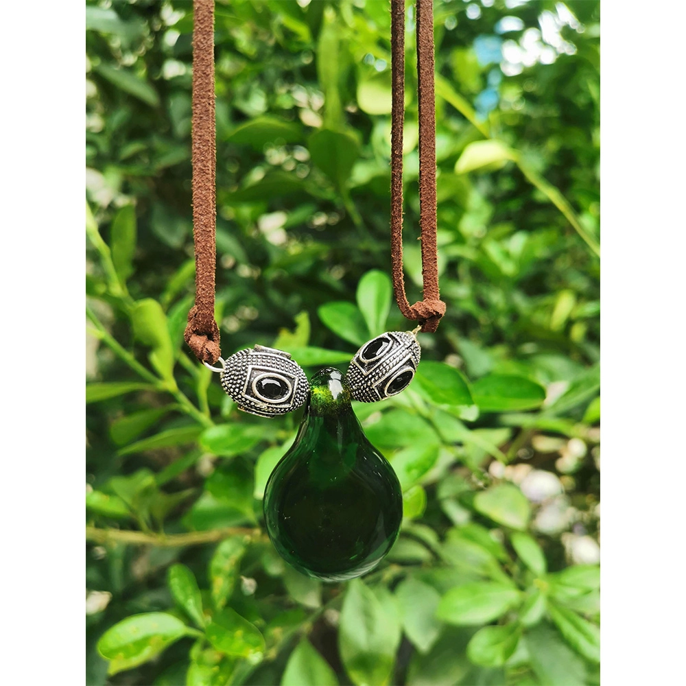 Rustic Horse Green Jade Glass Necklace on itshemp.in