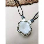 Rustic Horse White Glass Petal Necklace on itshem[p.in