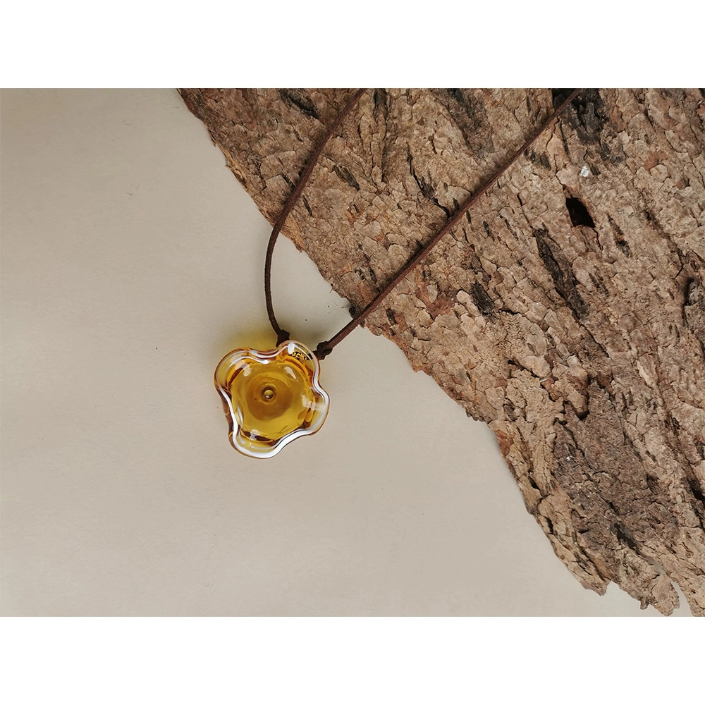 Rustic Horse Flower Series Necklace - Amber on itshemp.in