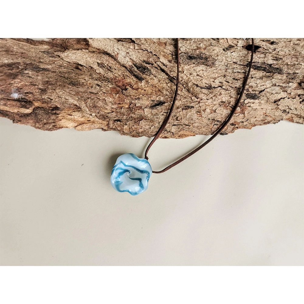 Rustic Horse Flower Series Necklace - Blue Ripple on itshemp.in