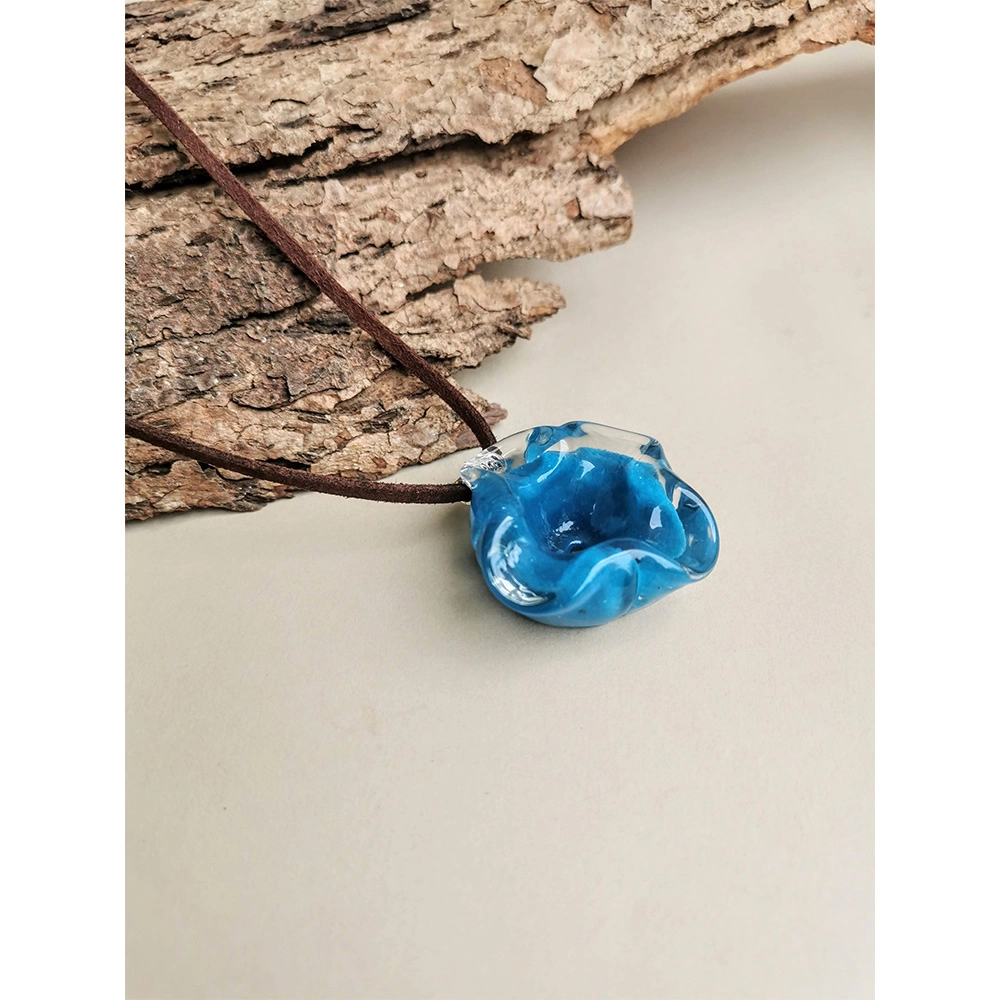 Rustic Horse Flower Series Necklace - Blue Ocean on itshemp.in