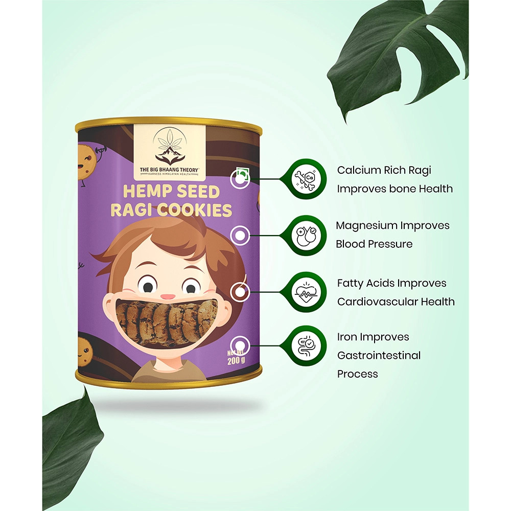 "The Big Bhaang Theory Hemp Seed Ragi Cookies, 200 gms " on itshemp.in