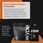 Wype After Smoke Odour Neutralizing & Refreshing Wet Wipes (Pack of 5) on itshemp.in