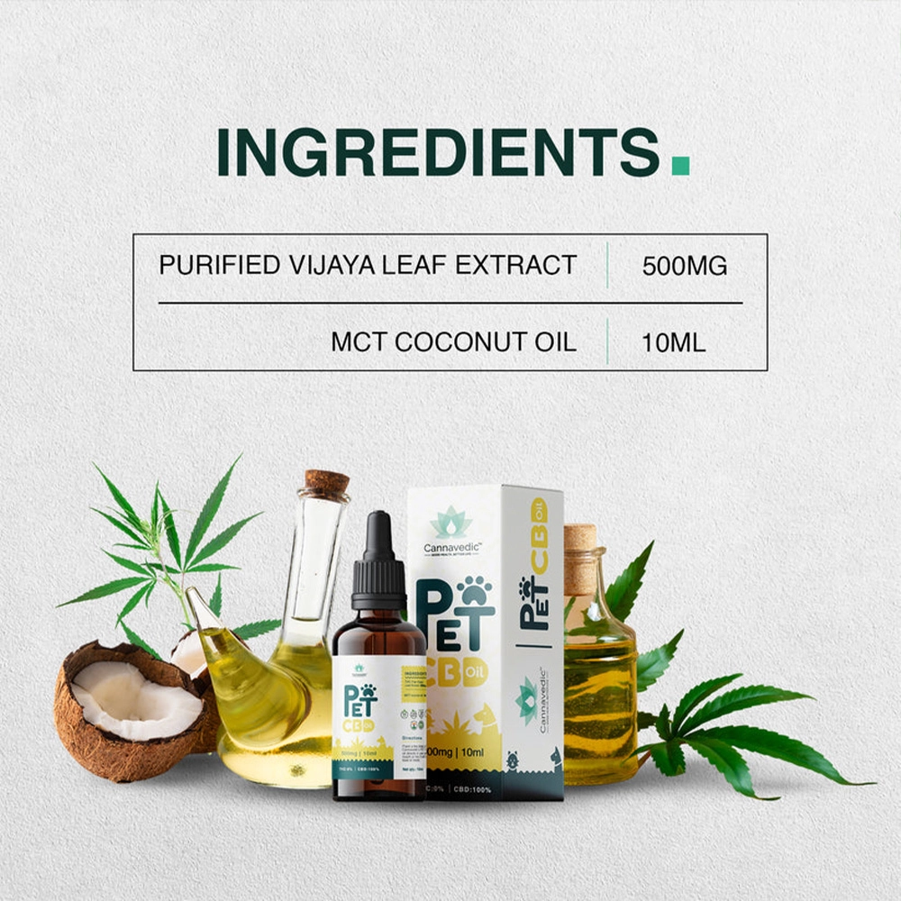 Cannavedic Pet CBD Oil, 500mg, 10ml on ithemp.in