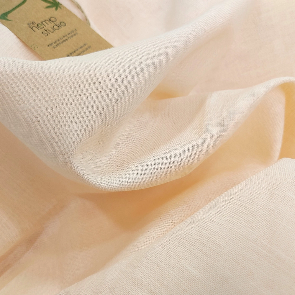The Hemp Studio Kaycha Hemp Fabric, Light Peach on itshemp.in