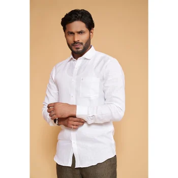 The Hemp Studio Pure Hemp Full Sleeve White Shirt on itshemp.in
