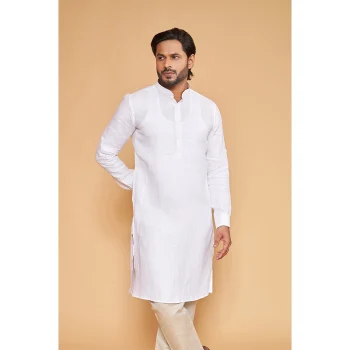 The Hemp Studio The Ethnic Pure Hemp White Long Kurta on itshemp.in