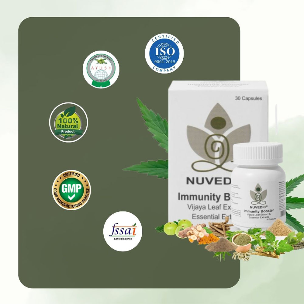 Nuvedic Immunity Booster Vijaya Leaf Extract & Essential Extracts, 30 Capsules - Image 3
