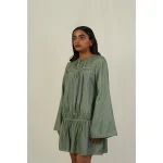 Hemis Gather Dress, Sage Green on itshemp.in