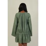 Hemis Gather Dress, Sage Green on itshemp.in