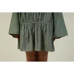Hemis Gather Dress, Sage Green on itshemp.in