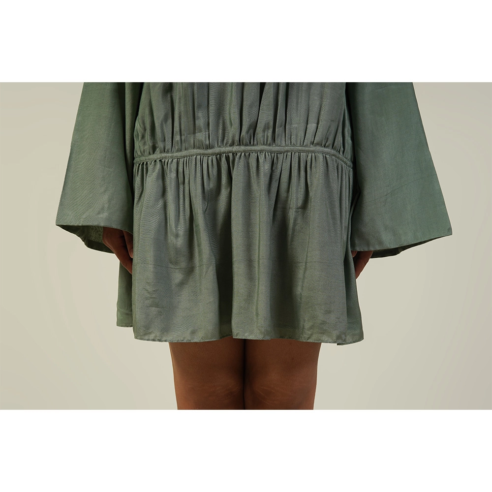 Hemis Gather Dress, Sage Green on itshemp.in