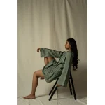 Hemis Gather Dress, Sage Green on itshemp.in