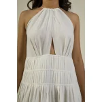 Hemis Overlap Peeping Dress, Pristine White on itshemp.in