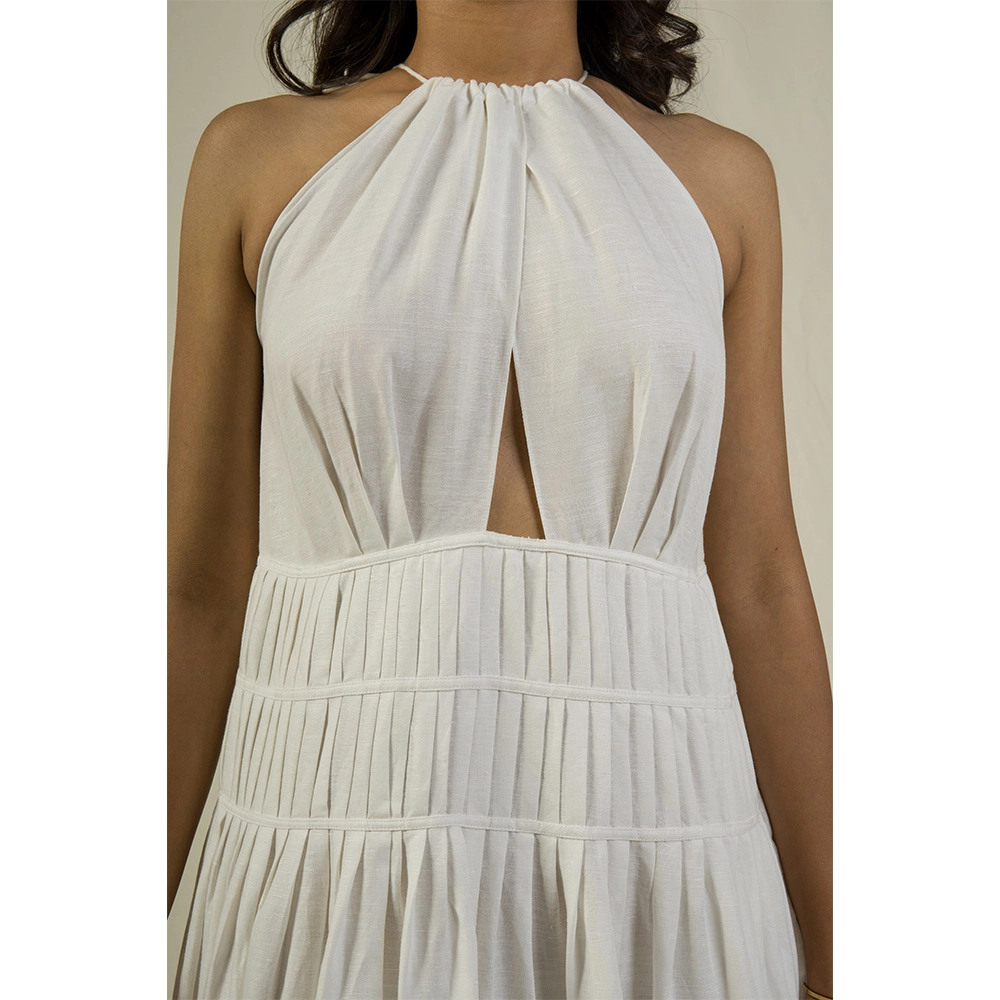 Hemis Overlap Peeping Dress, Pristine White on itshemp.in