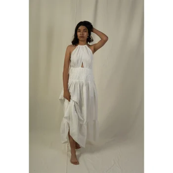 Hemis Overlap Peeping Dress, Pristine White on itshemp.in