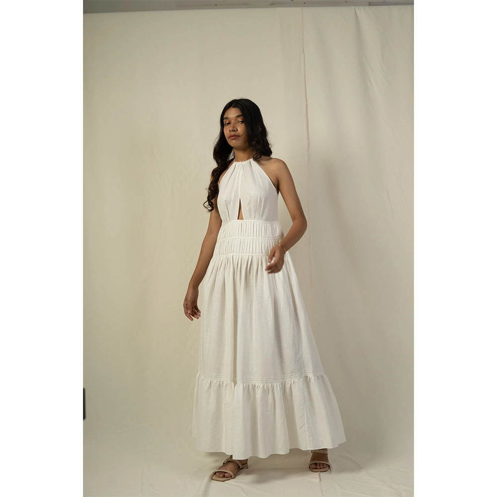 Hemis Overlap Peeping Dress, Pristine White on itshemp.in