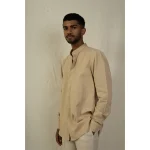 Hemis Mandarin Collar Shirt, Exotic Beige on itshemp.in
