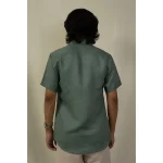 Hemis Horizontal Pleated Shirt, Deep Sage - Image 6