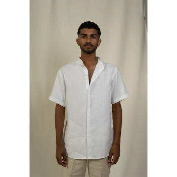 Hemis Horizontal Pleated Shirt, Deep Sage on itshemp.in