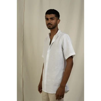 Hemis Horizontal Pleated Shirt, Deep Sage on itshemp.in