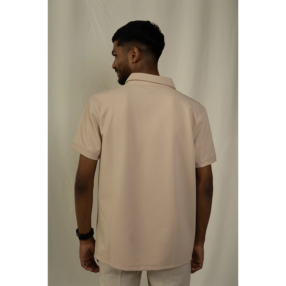 Hemis Waffled Polo, Soft Beige on itshemp.in