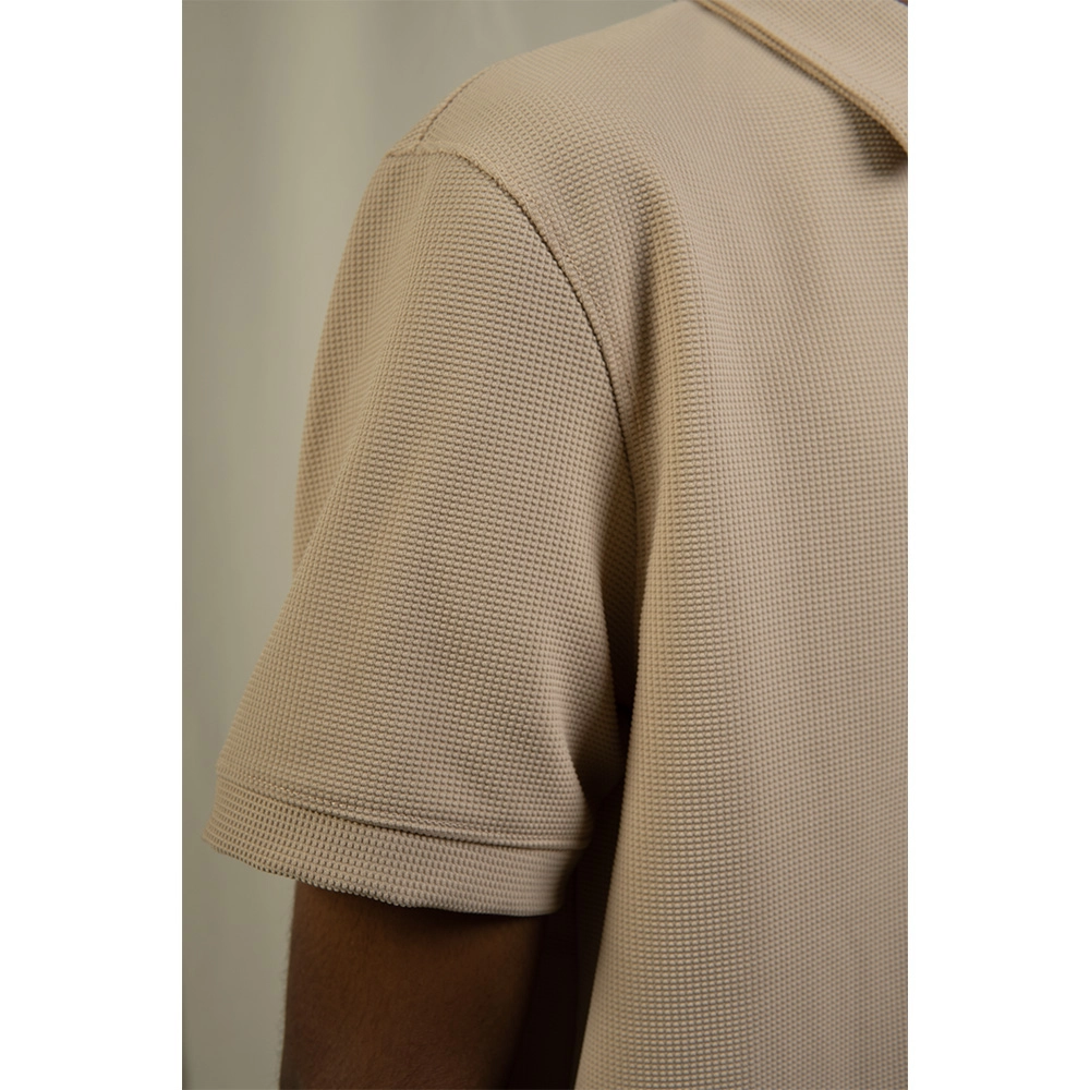 Hemis Waffled Polo, Soft Beige on itshemp.in