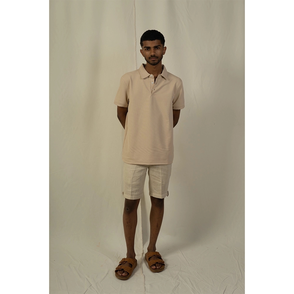 Hemis Waffled Polo, Soft Beige on itshemp.in