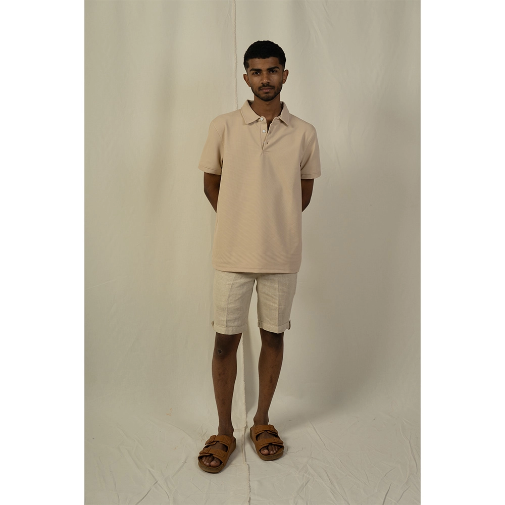 Hemis Waffled Polo, Soft Beige on itshemp.in