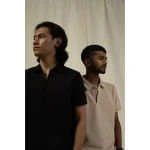 Hemis Textured Zipper Polo, Polished Black on itshemp.in