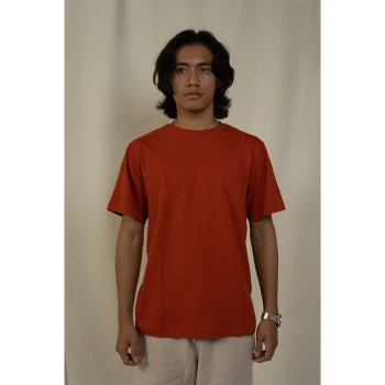 Hemis Round Neck T-Shirt, Intense Rust on itshemp.in