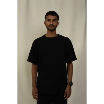 Hemis Round Neck T-Shirt, Smooth Black on itshemp.in