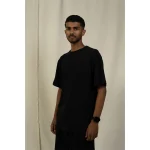 Hemis Round Neck T-Shirt, Smooth Black on itshemp.in