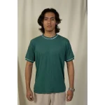 Hemis Green Crew Neck T-shirt with White Detail on itshemp.in