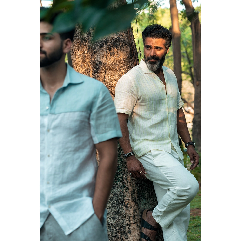 Hemis Cool Water Sun-Shade Linen Shirt on itshemp.in