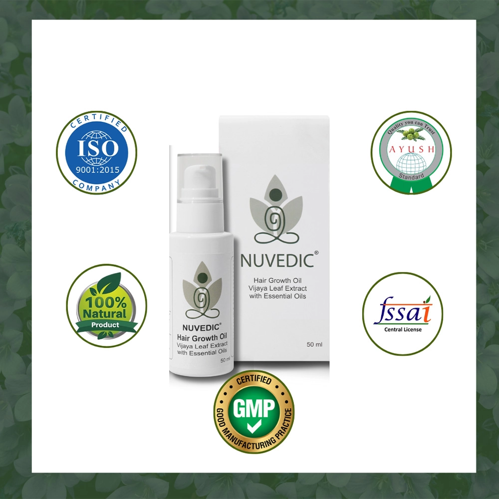 Nuvedic Hair Growth Oil Vijaya Leaf Extract with Essential Oils 50ml on itshemp.in