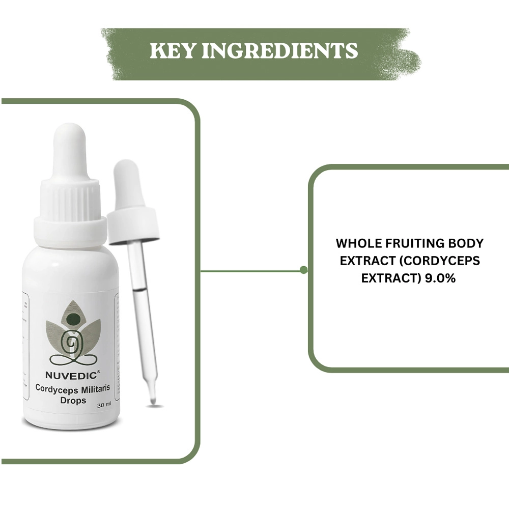 Nuvedic Cordyceps Militaris Drops, 30 ml on itshemp.in