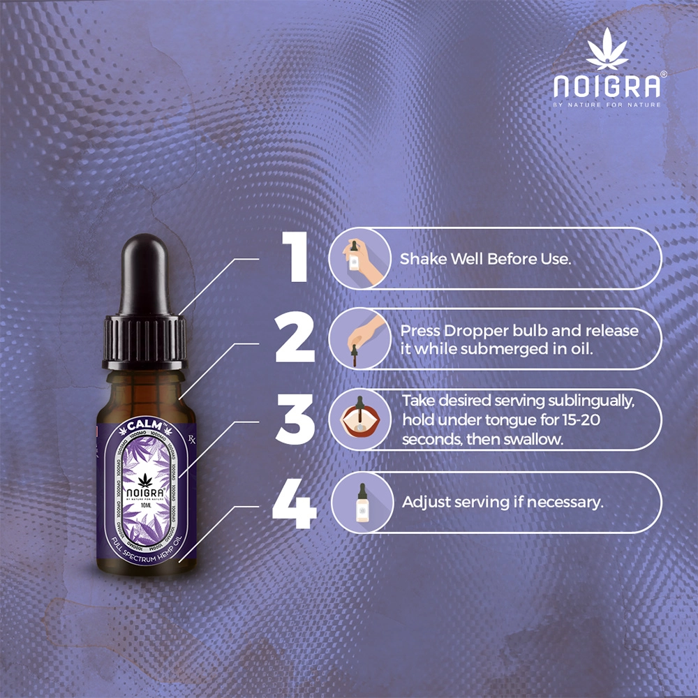 Noigra Calm Sublingual Drops, (10ml - 30ml) on itshemp.in