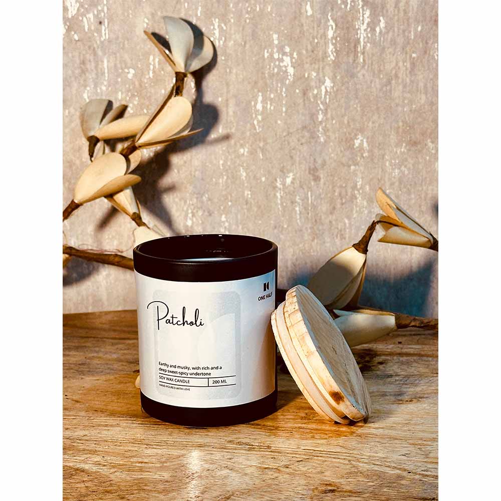 One Half Patchouli - Aromatherapy Candle, 200gm - Image 1