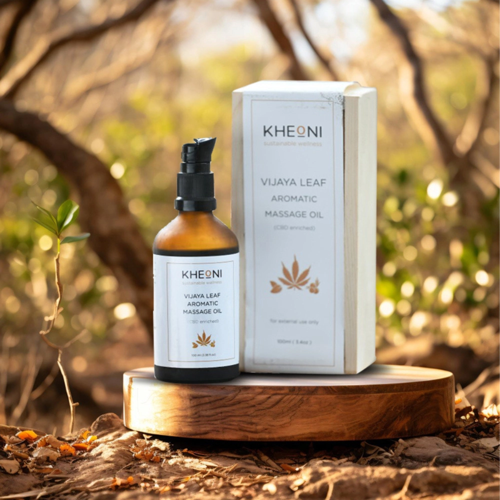 Kheoni Vijaya Leaf Aromatic Massage Oil, 100ml on itshemp.in