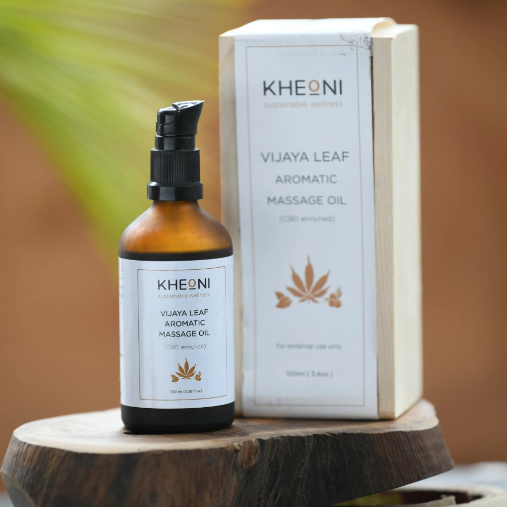 Kheoni Vijaya Leaf Aromatic Massage Oil, 100ml on itshemp.in