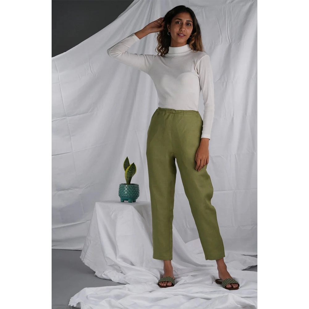 EC048052_1 Ecentric Women Regal Olive Hemp Ultimate Yoga Pant - Image 1