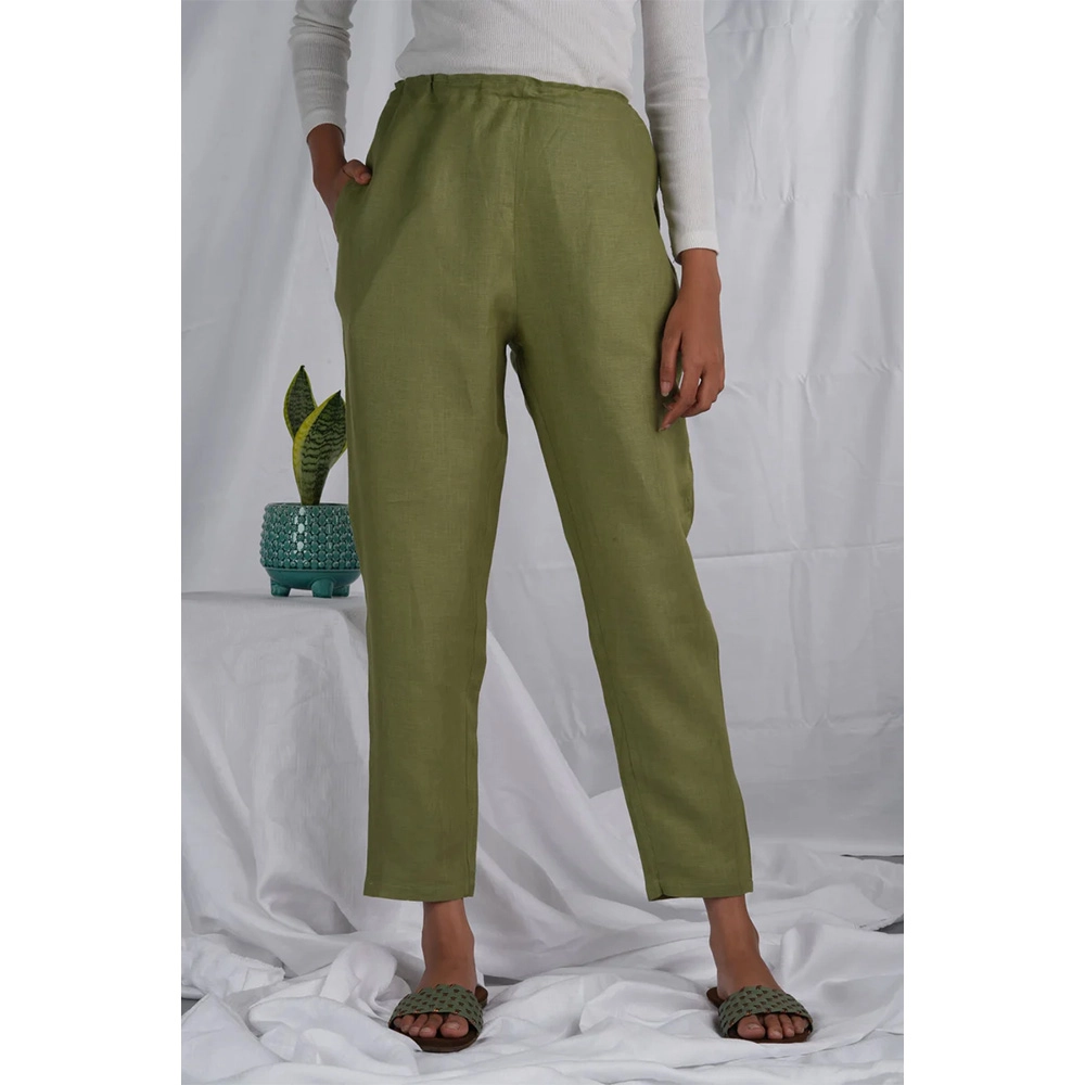 Ecentric Women Regal Olive Hemp Ultimate Yoga Pant - Image 2