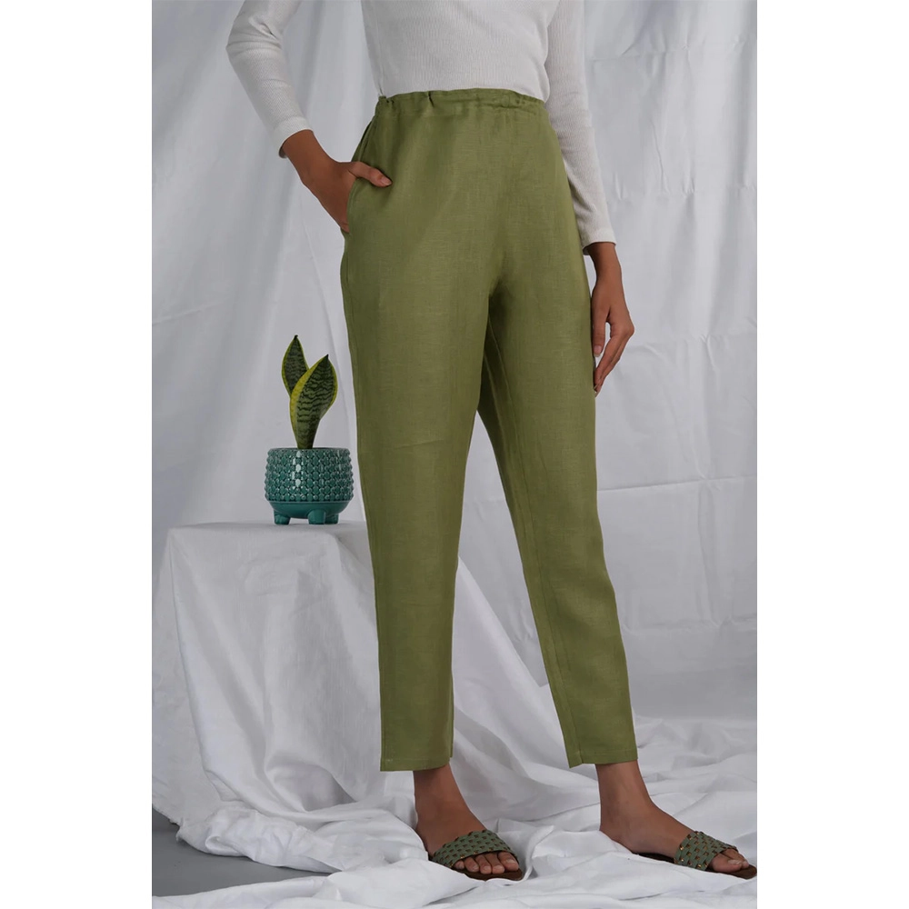 Ecentric Women Regal Olive Hemp Ultimate Yoga Pant - Image 7