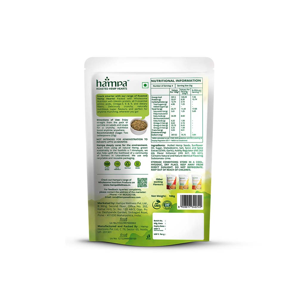 Roasted Hemp Hearts- Sweet Lime- 100g - Image 2