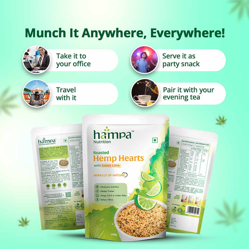 Roasted Hemp Hearts- Sweet Lime- 100g - Image 3