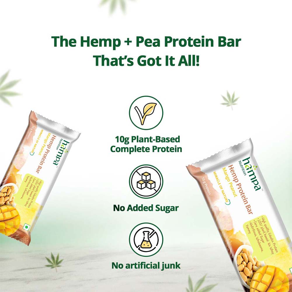 Hampa Hemp Protein Bar 50g - Mango Peanut - Pack of 3 - Image 6