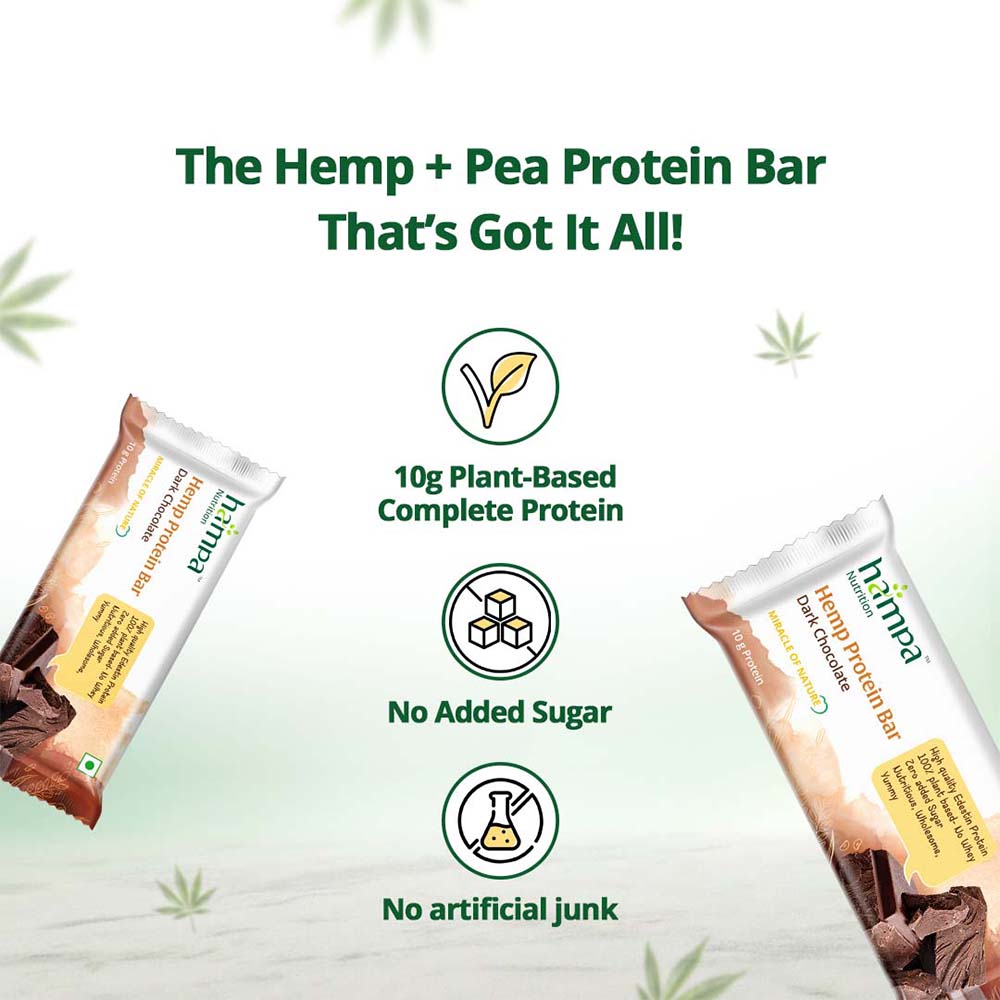 Hampa Hemp Protein Bar 50g - Dark Chocolate - Pack of 6 - Image 7