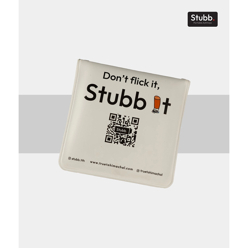 2_2 "Stubb - Portable Ashtray - EVA Plastic, White on itshemp.in